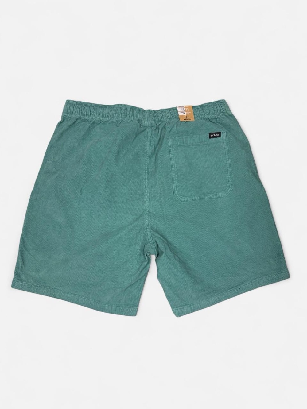 Men's PrAna Teal Corduroy Drawstring Casual Shorts - Picture 2 of 7